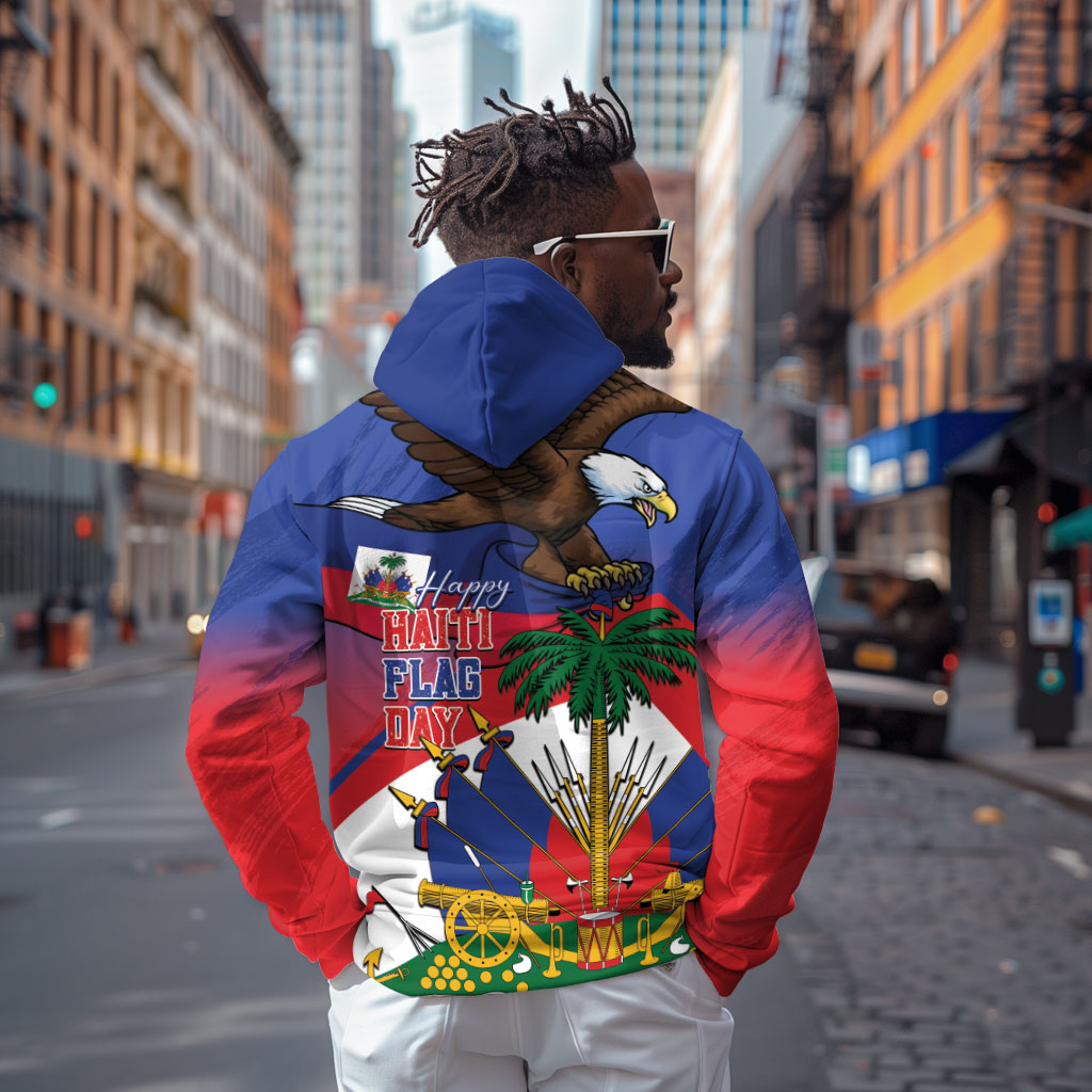 Haiti Flag Day Hoodie Haitian Blood American Heart Eagle With Flag