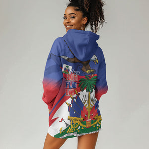 Haiti Flag Day Hoodie Dress Haitian Blood American Heart Eagle With Flag