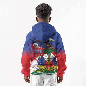 Haiti Flag Day Kid Hoodie Haitian Blood American Heart Eagle With Flag