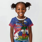 Haiti Flag Day Kid T shirt Haitian Blood American Heart Eagle With Flag