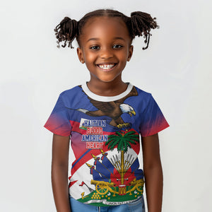 Haiti Flag Day Kid T shirt Haitian Blood American Heart Eagle With Flag
