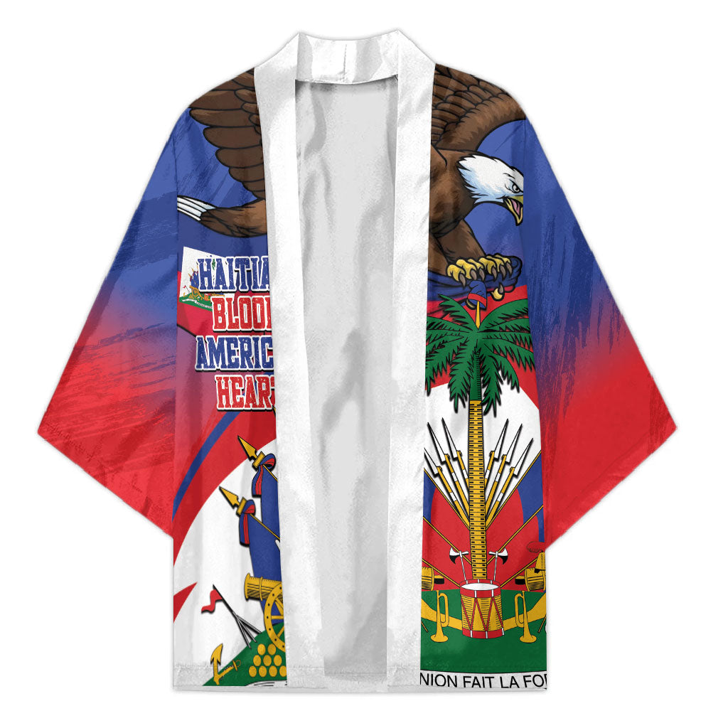 Haiti Flag Day Kimono Haitian Blood American Heart Eagle With Flag