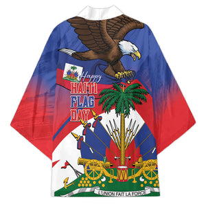Haiti Flag Day Kimono Haitian Blood American Heart Eagle With Flag