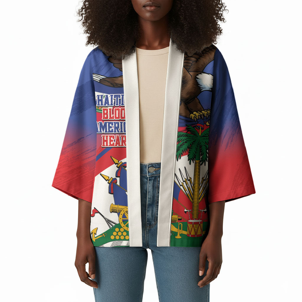 Haiti Flag Day Kimono Haitian Blood American Heart Eagle With Flag