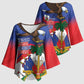 Haiti Flag Day Kimono Sleeve Blouse Haitian Blood American Heart Eagle With Flag