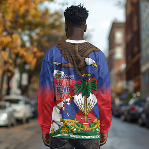 Haiti Flag Day Long Sleeve Shirt Haitian Blood American Heart Eagle With Flag