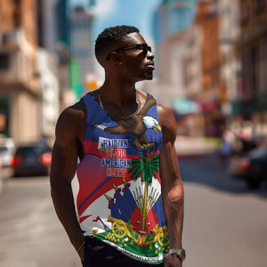 Haiti Flag Day Men Tank Top Haitian Blood American Heart Eagle With Flag