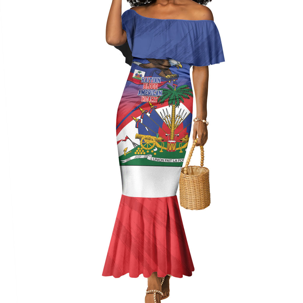Haiti Flag Day Mermaid Dress Haitian Blood American Heart Eagle With Flag