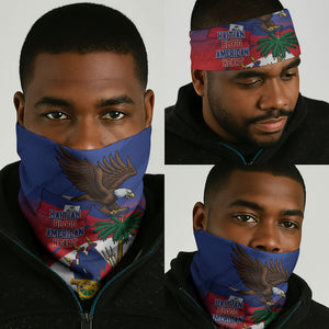 Haiti Flag Day Neck Gaiter Haitian Blood American Heart Eagle With Flag