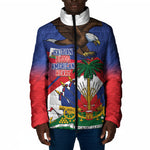Haiti Flag Day Padded Jacket Haitian Blood American Heart Eagle With Flag
