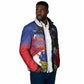 Haiti Flag Day Padded Jacket Haitian Blood American Heart Eagle With Flag
