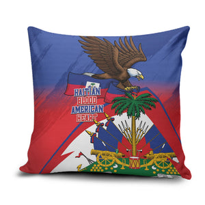 Haiti Flag Day Pillow Cover Haitian Blood American Heart Eagle With Flag
