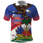 Haiti Flag Day Polo Shirt Haitian Blood American Heart Eagle With Flag