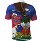 Haiti Flag Day Polo Shirt Haitian Blood American Heart Eagle With Flag