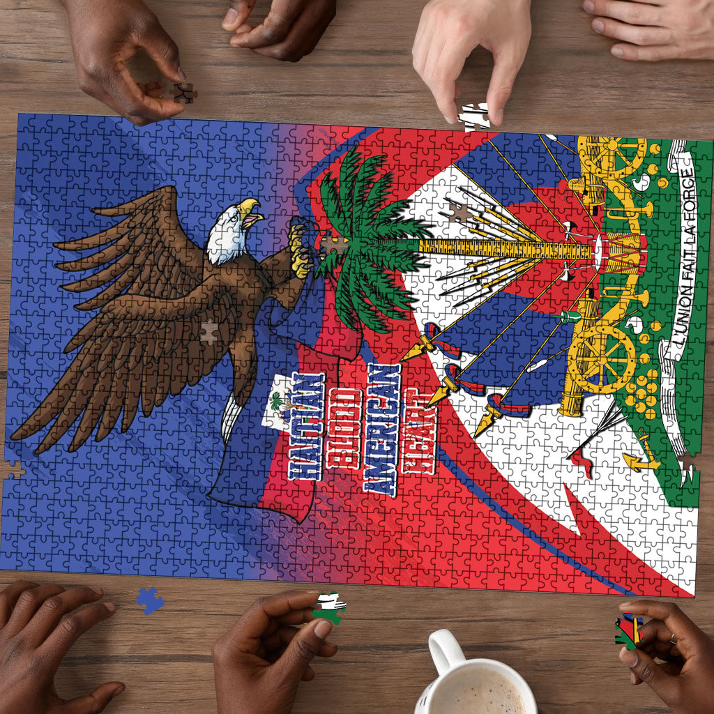 Haiti Flag Day Puzzle Haitian Blood American Heart Eagle With Flag