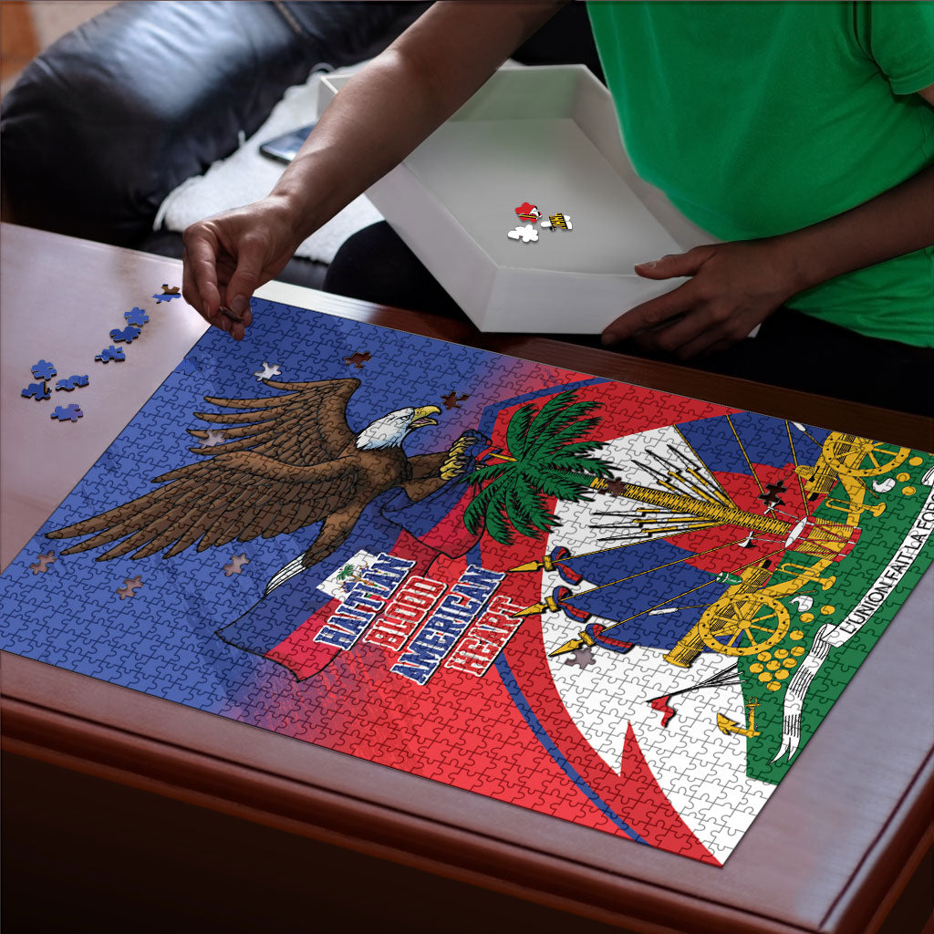Haiti Flag Day Puzzle Haitian Blood American Heart Eagle With Flag