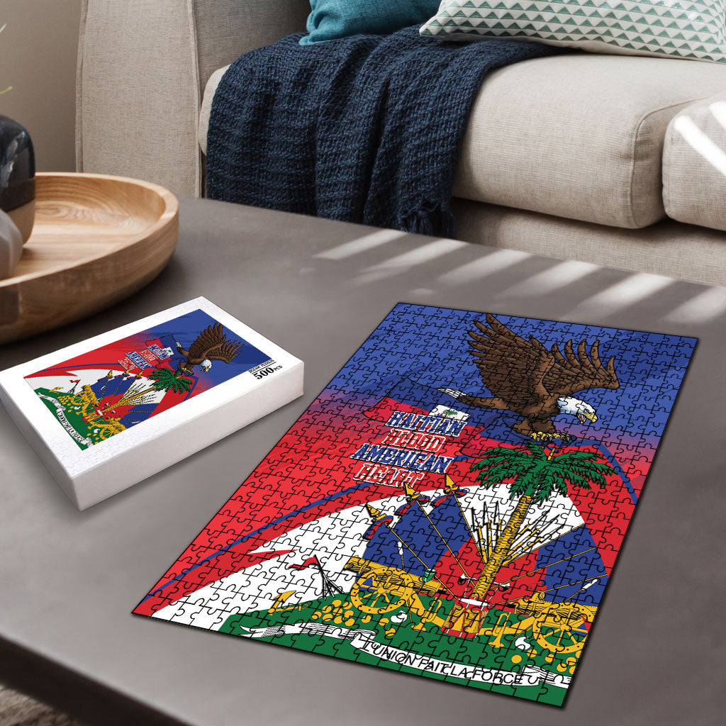 Haiti Flag Day Puzzle Haitian Blood American Heart Eagle With Flag