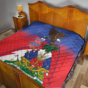 Haiti Flag Day Quilt Haitian Blood American Heart Eagle With Flag