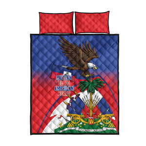 Haiti Flag Day Quilt Bed Set Haitian Blood American Heart Eagle With Flag