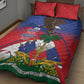 Haiti Flag Day Quilt Bed Set Haitian Blood American Heart Eagle With Flag