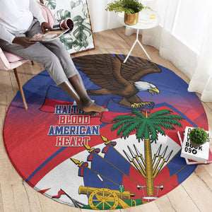 Haiti Flag Day Round Carpet Haitian Blood American Heart Eagle With Flag