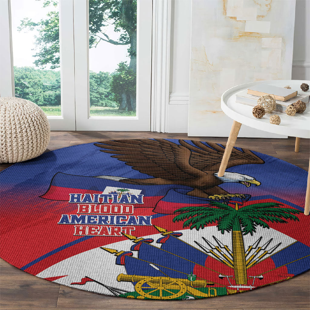 Haiti Flag Day Round Carpet Haitian Blood American Heart Eagle With Flag