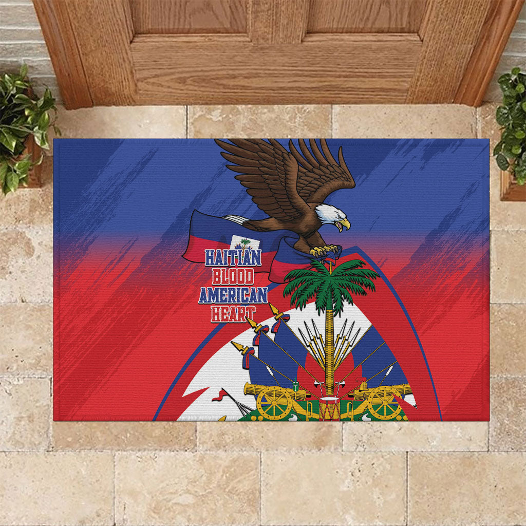 Haiti Flag Day Rubber Doormat Haitian Blood American Heart Eagle With Flag