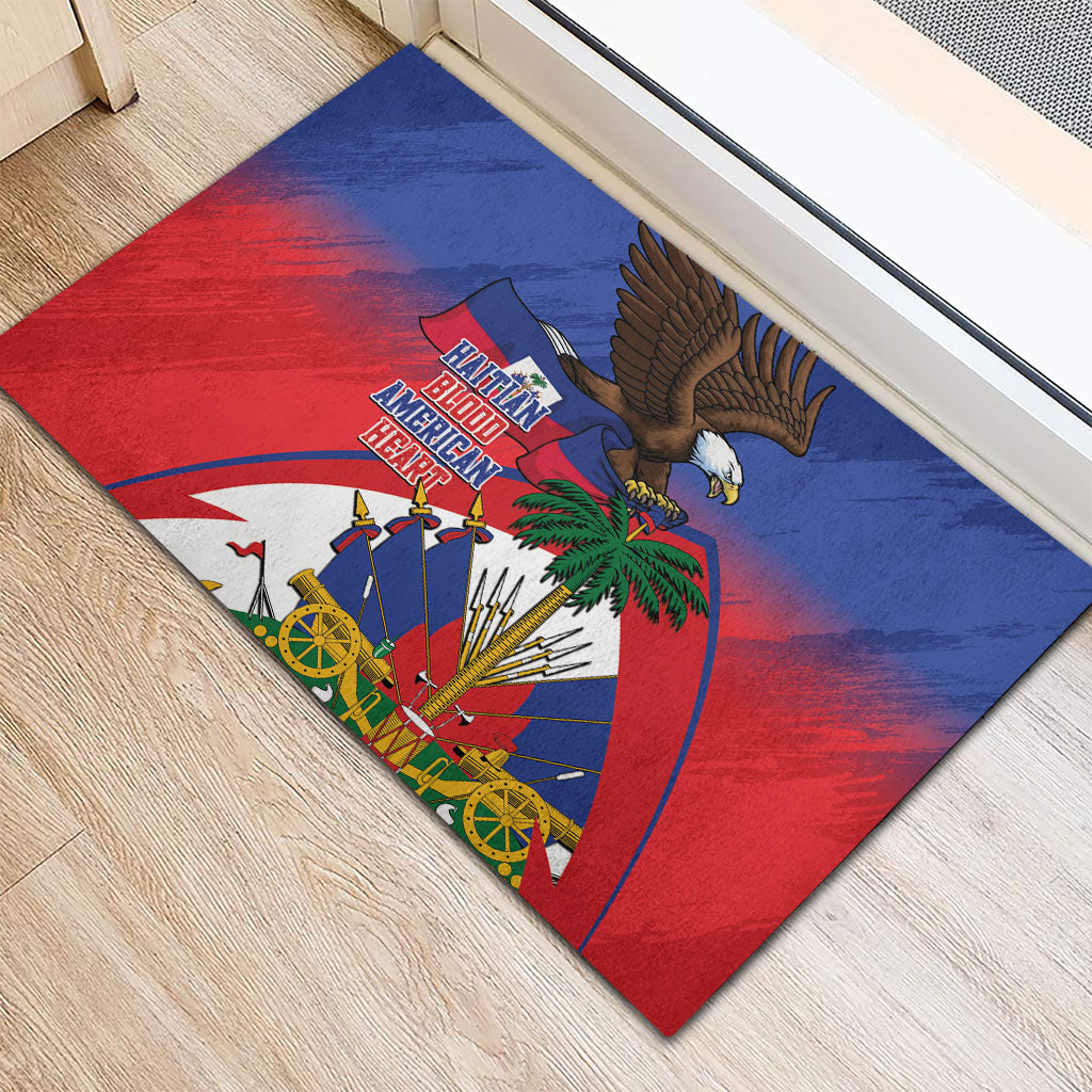 Haiti Flag Day Rubber Doormat Haitian Blood American Heart Eagle With Flag
