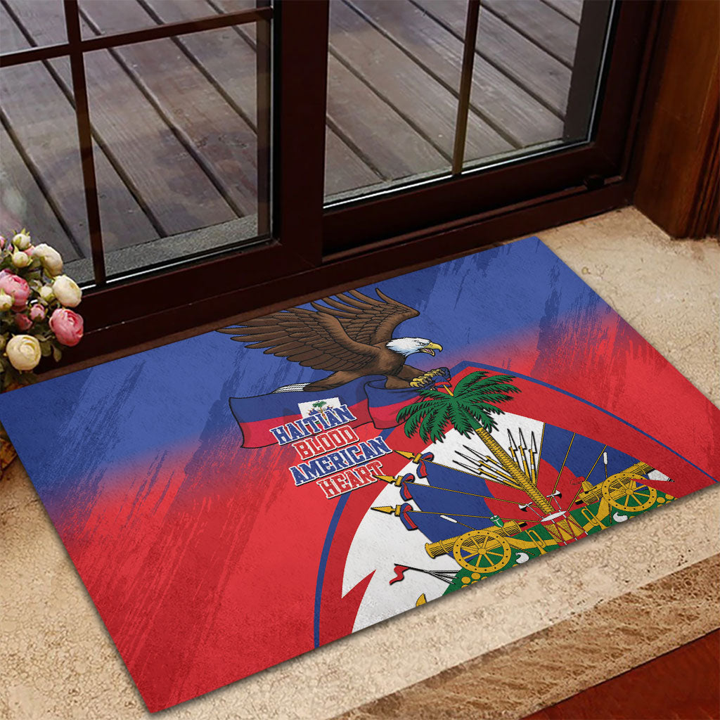 Haiti Flag Day Rubber Doormat Haitian Blood American Heart Eagle With Flag