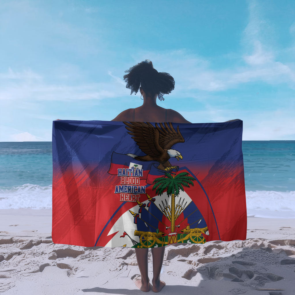Haiti Flag Day Sarong Haitian Blood American Heart Eagle With Flag