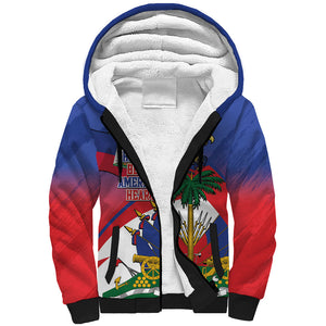 Haiti Flag Day Sherpa Hoodie Haitian Blood American Heart Eagle With Flag