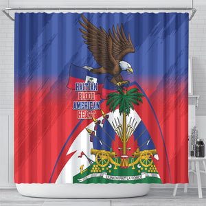 Haiti Flag Day Shower Curtain Haitian Blood American Heart Eagle With Flag
