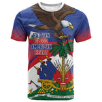 Haiti Flag Day T shirt Haitian Blood American Heart Eagle With Flag