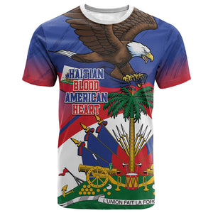 Haiti Flag Day T shirt Haitian Blood American Heart Eagle With Flag