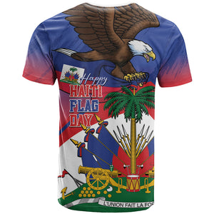 Haiti Flag Day T shirt Haitian Blood American Heart Eagle With Flag