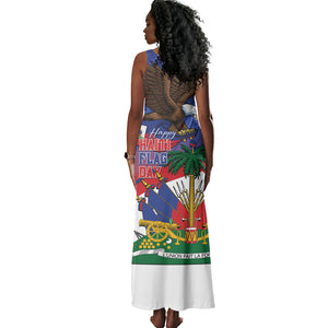 Haiti Flag Day Tank Maxi Dress Haitian Blood American Heart Eagle With Flag
