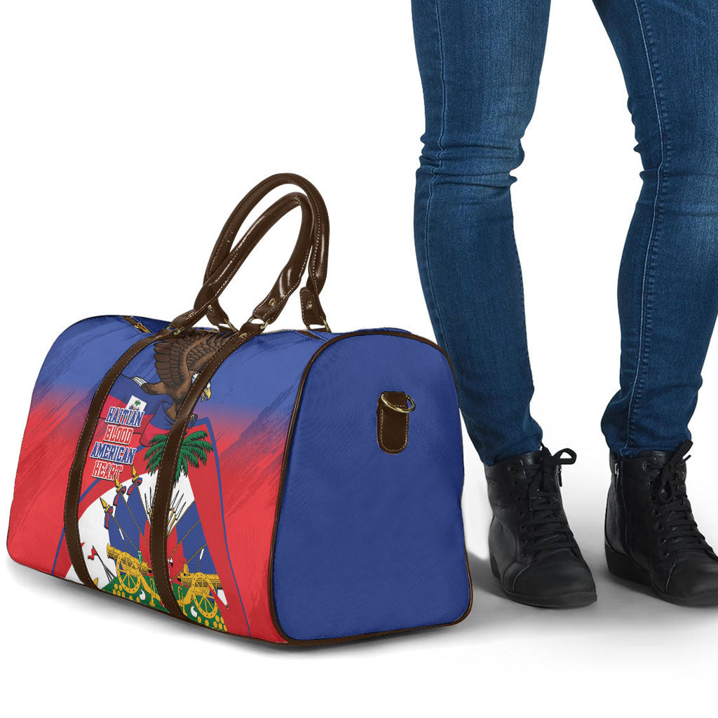 Haiti Flag Day Travel Bag Haitian Blood American Heart Eagle With Flag