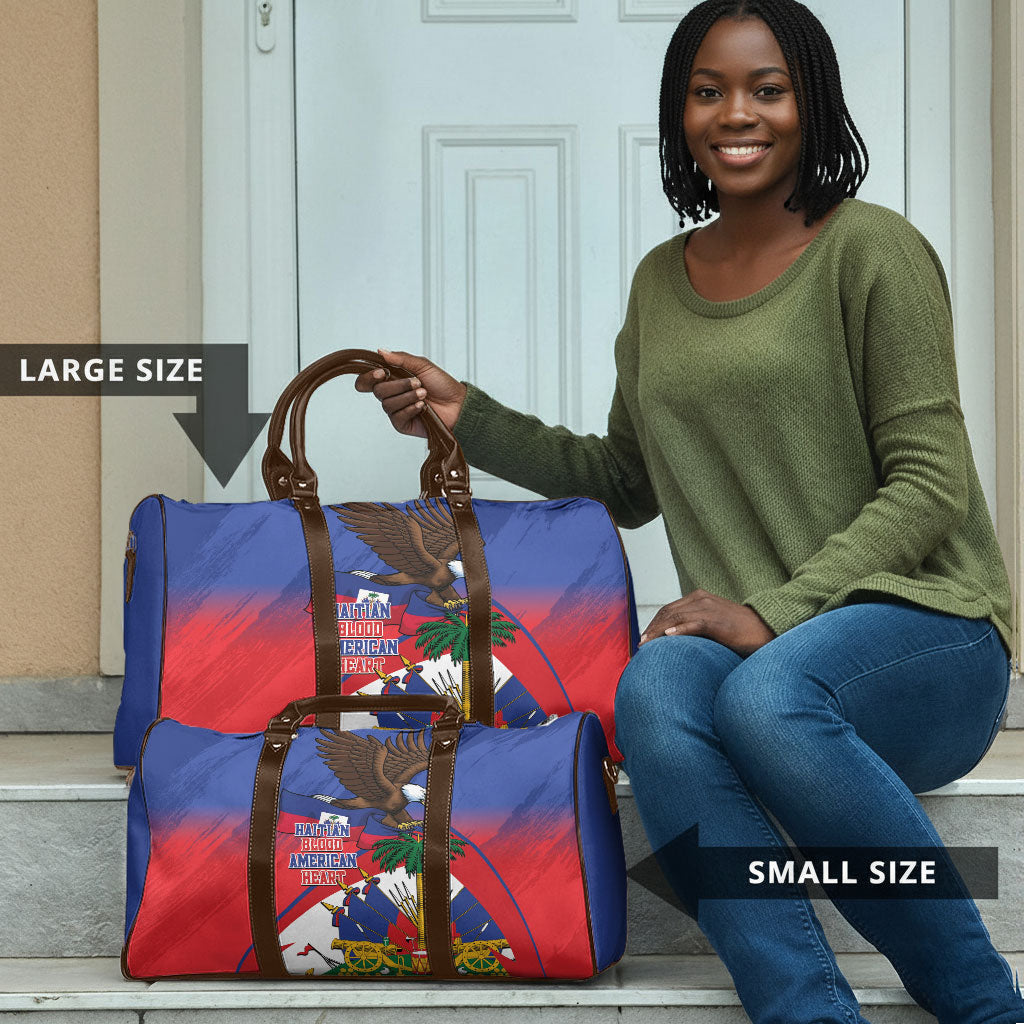 Haiti Flag Day Travel Bag Haitian Blood American Heart Eagle With Flag