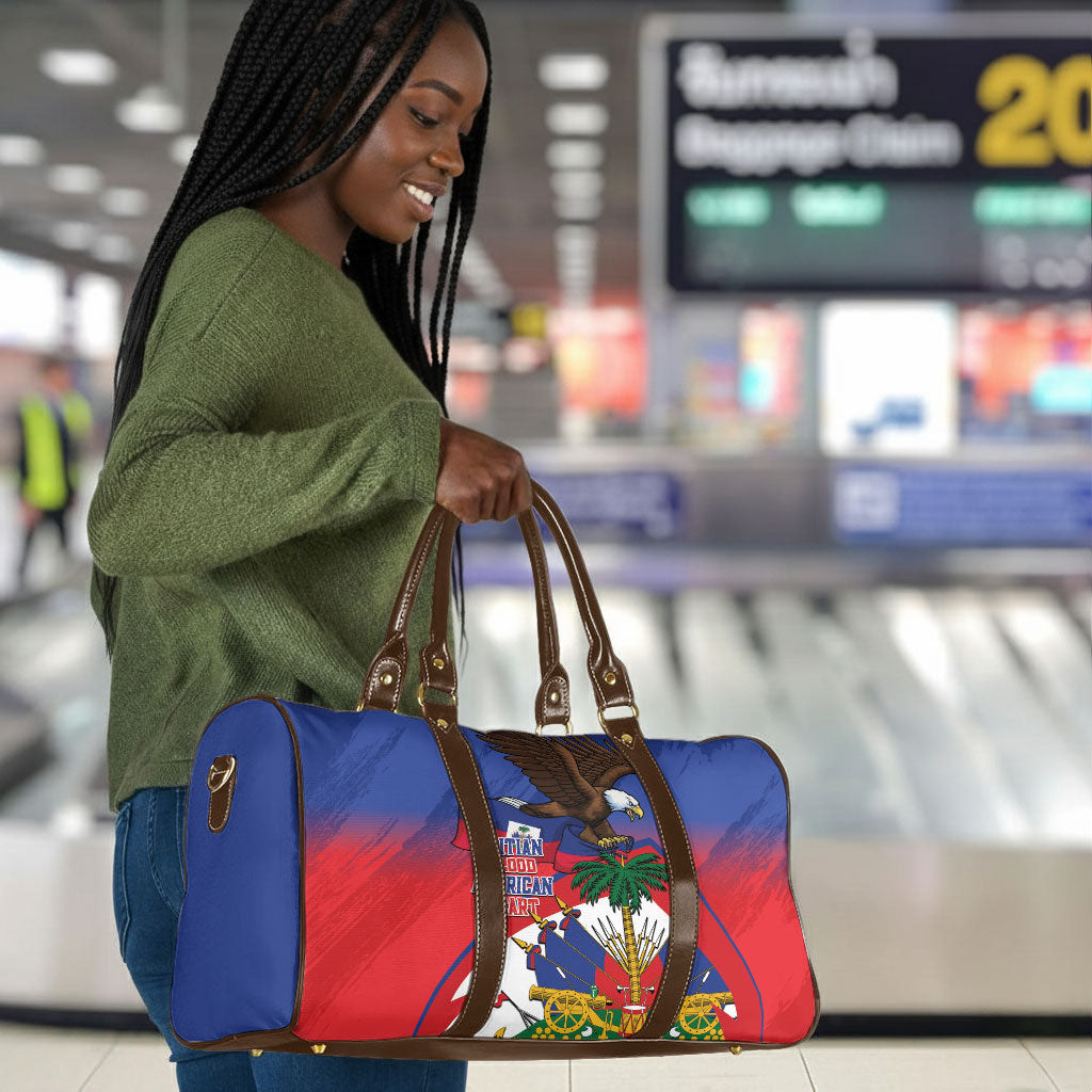 Haiti Flag Day Travel Bag Haitian Blood American Heart Eagle With Flag