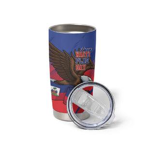 Haiti Flag Day Tumbler Cup Haitian Blood American Heart Eagle With Flag