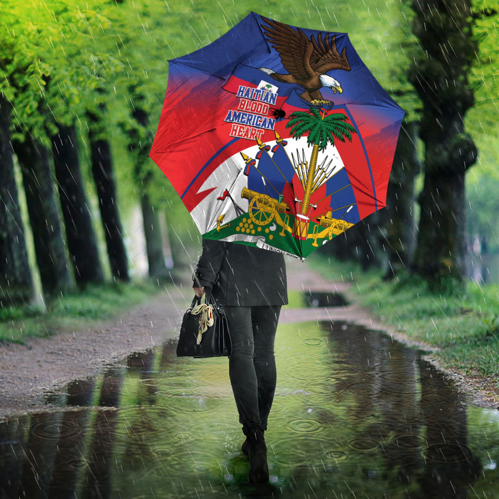 Haiti Flag Day Umbrella Haitian Blood American Heart Eagle With Flag