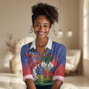 Haiti Flag Day Women Casual Shirt Haitian Blood American Heart Eagle With Flag