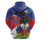 Haiti Flag Day Zip Hoodie Haitian Blood American Heart Eagle With Flag