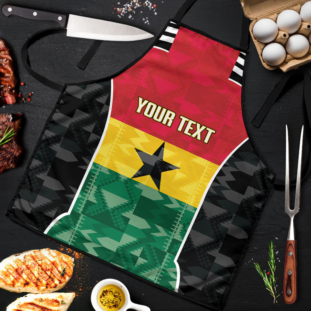 Ghana Football Custom Apron Go Black Queens Kente Pattern