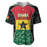Ghana Football Custom Baseball Jersey Go Black Queens Kente Pattern