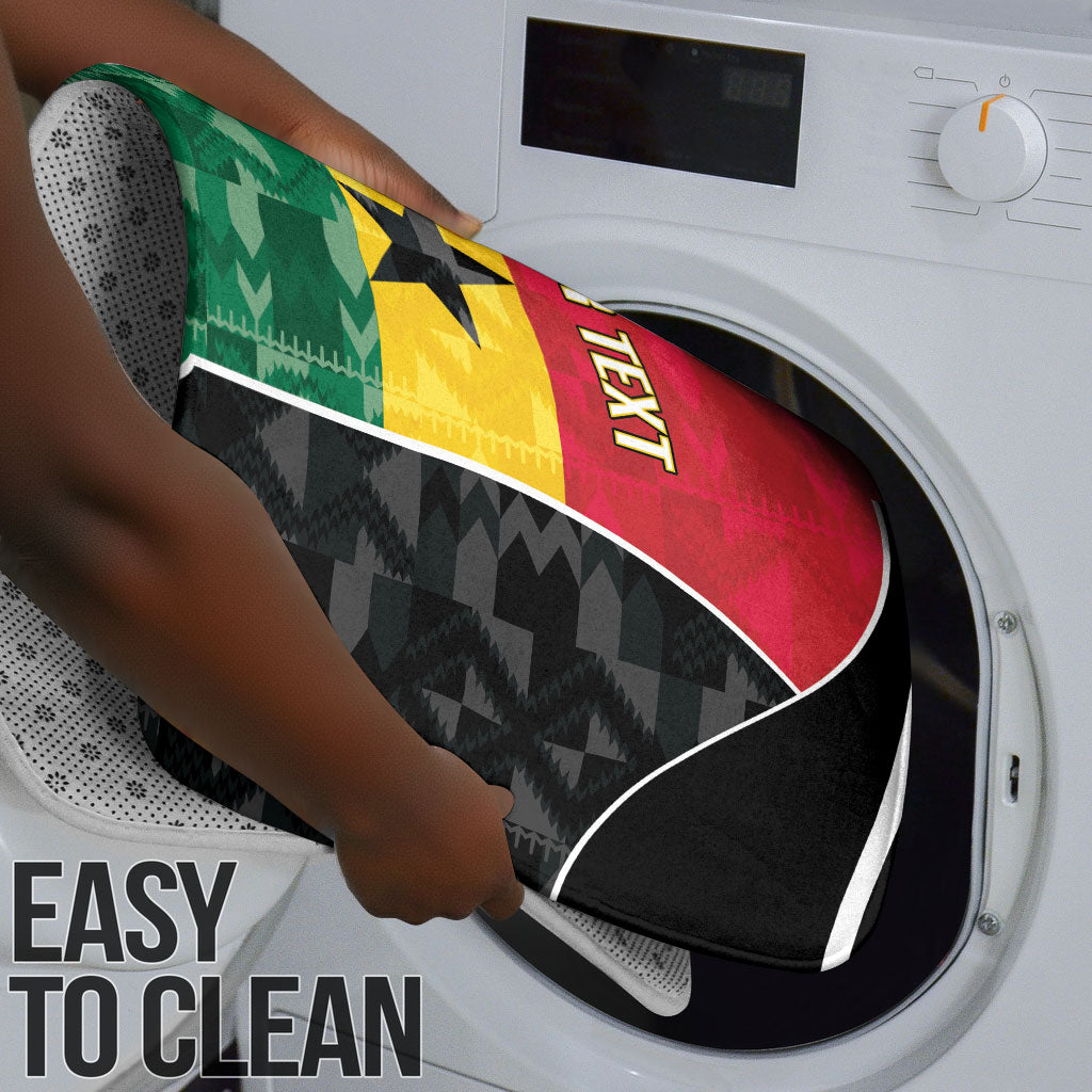 Ghana Football Custom Bathroom Set Go Black Queens Kente Pattern