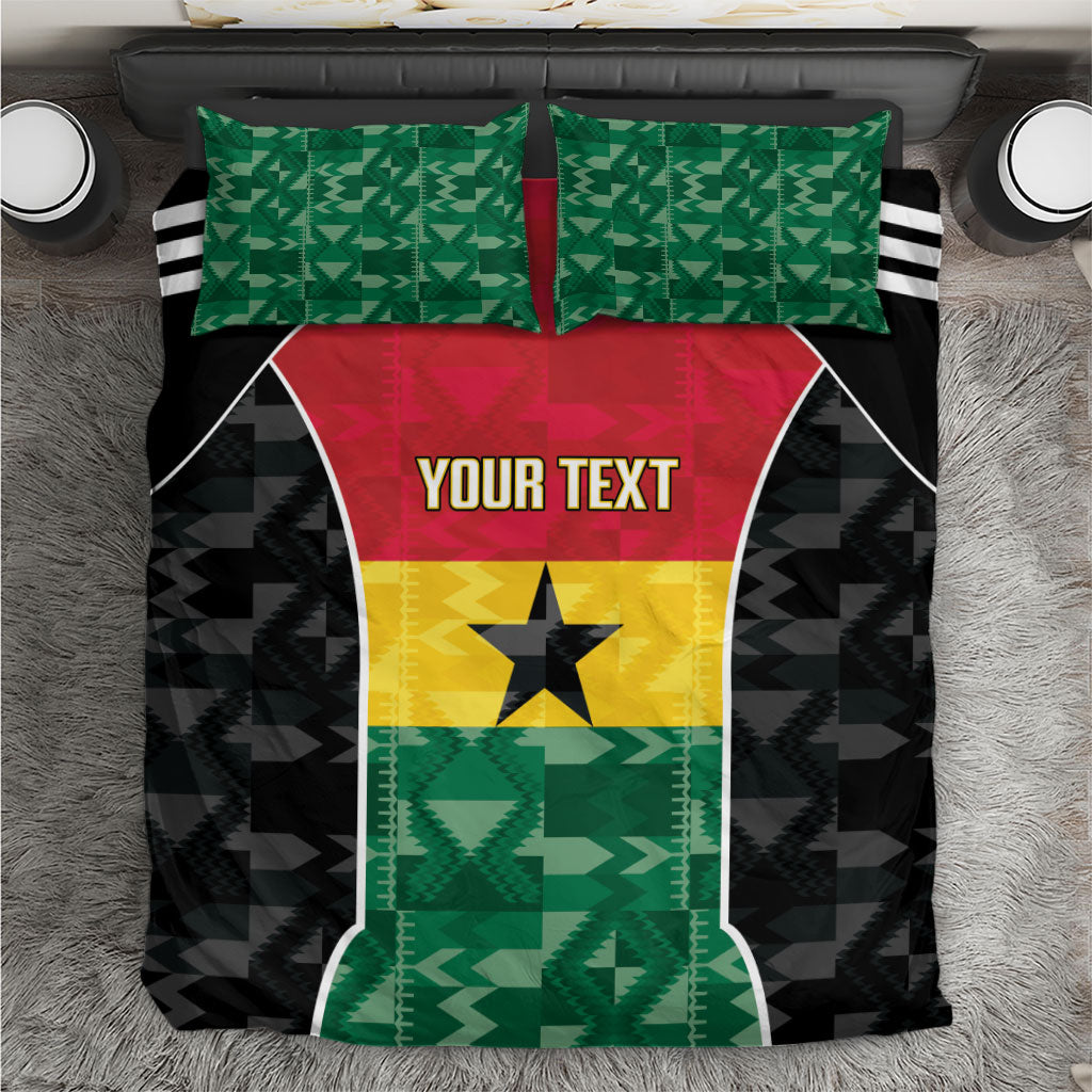 Ghana Football Custom Bedding Set Go Black Queens Kente Pattern