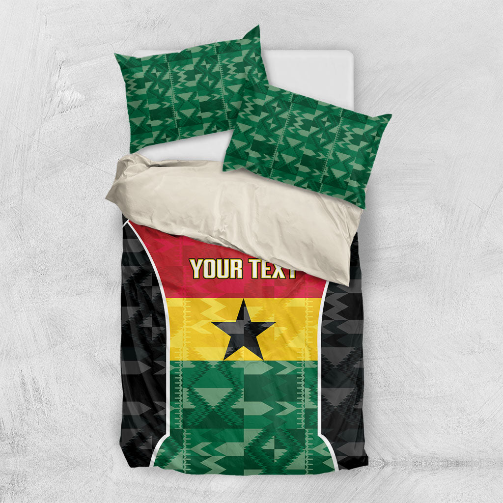 Ghana Football Custom Bedding Set Go Black Queens Kente Pattern