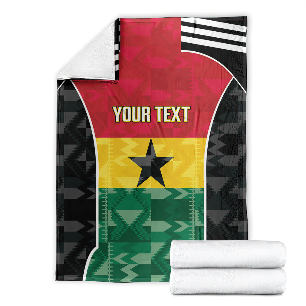 Ghana Football Custom Blanket Go Black Queens Kente Pattern
