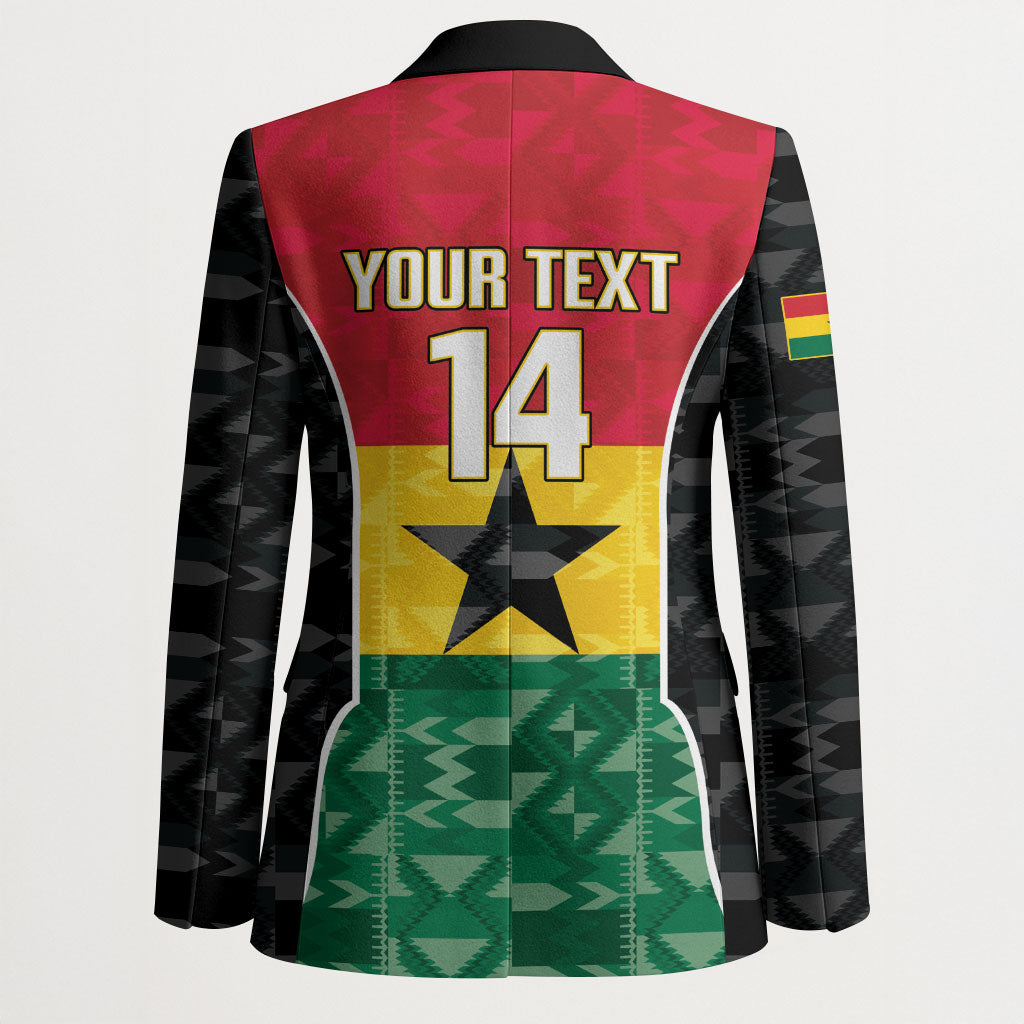 Ghana Football Custom Blazer Go Black Queens Kente Pattern